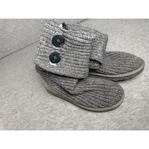 UGG Australia 5819 Classic Cardy Knit Winter Boots Size 7 Gray Sweater Boot